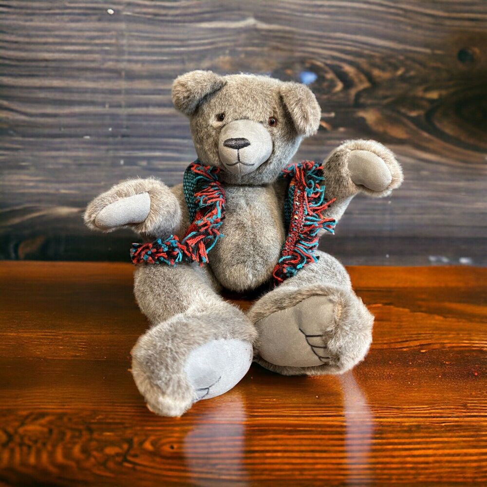 1988 Donna Claustre Original Snooty Bear Plush Mohair Cute Grey 12” Handmade